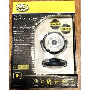 Gear Head Webcam Plug N Play 1.3 MP For PC Microphone Snapshot Button USB 2 UVC